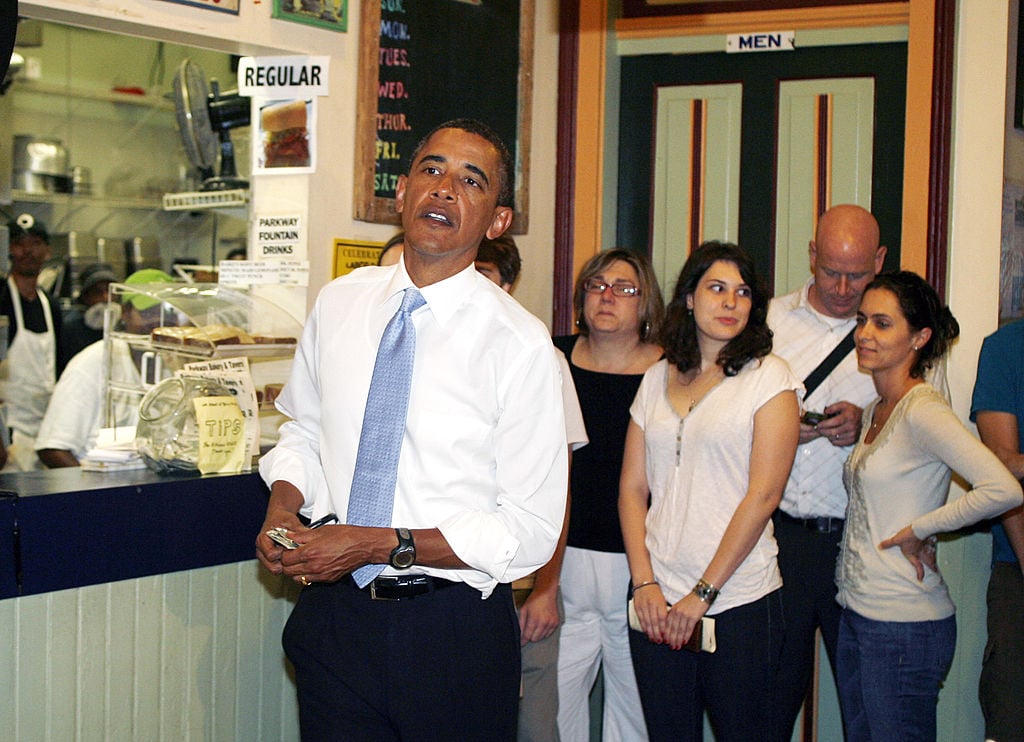 Barack Obama at a restaurant