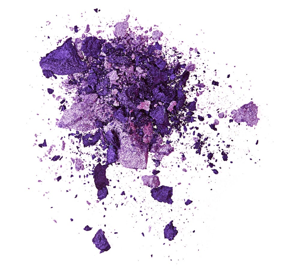 Purple eye shadow isolated on white background