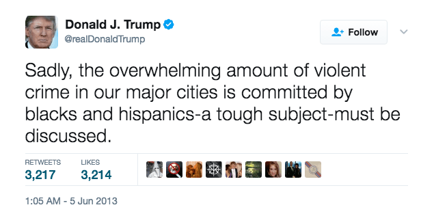 One of Trump's racist tweets