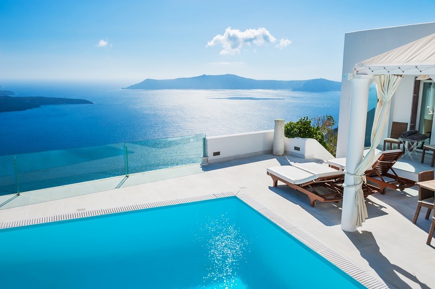 White architecture on Santorini island