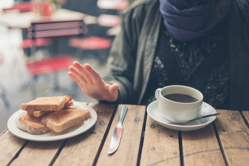 A young woman on gluten free diet