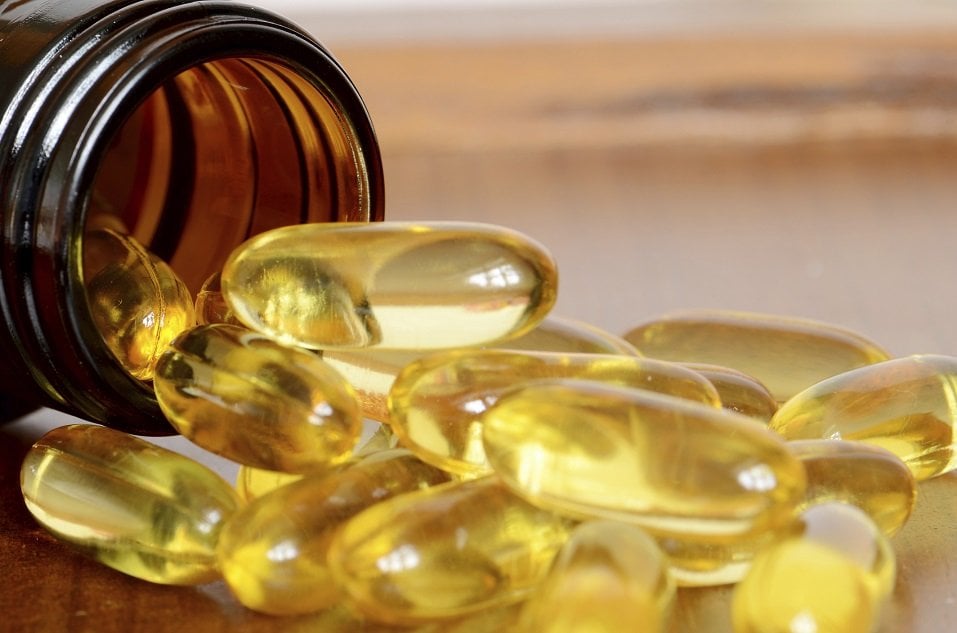 Yellow transparent capsules