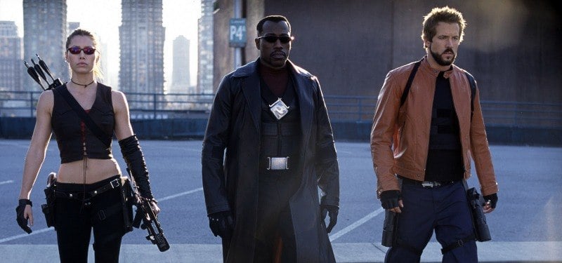 Blade, Abigial Whistler, and Hannibal are walking next to each other in a parking lot. 