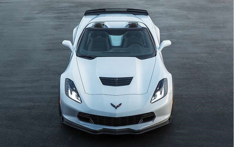 Overhead shot of 2017 Chevy Corvette Z06 convertible