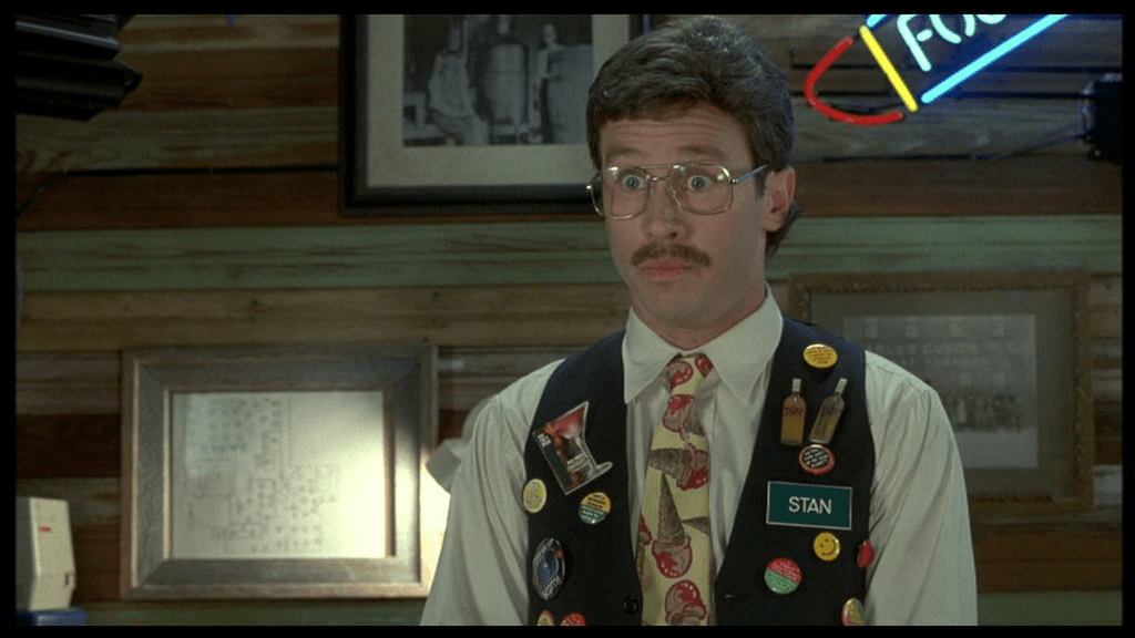 Stan, the manager at Chotchkies in "Office Space", appears ready for a raise.