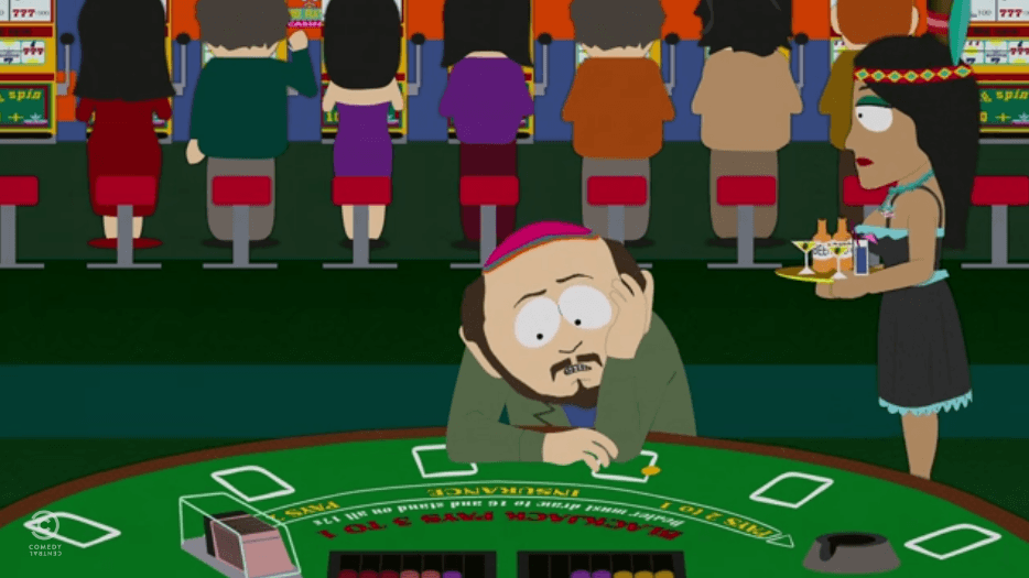 South Park's Gerald Broflovski deals with gambling addiction at a casino