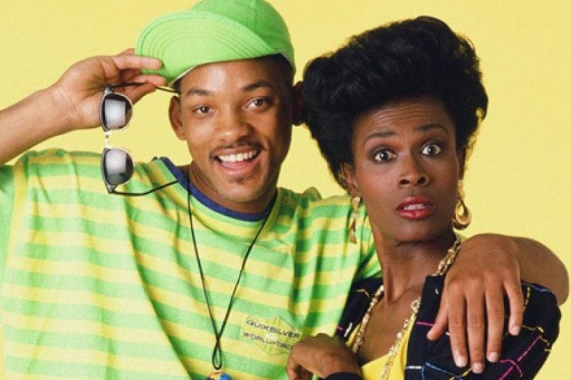 Will Smith holds sunglasses and puts his arm around Janet Hubert in The Fresh Prince of Bel-Air |