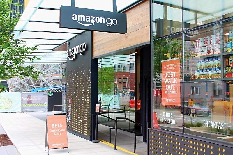 Another angle of the Go store's entrance