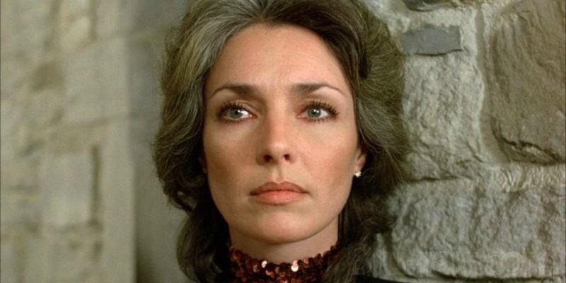 This is a closeup of Jennifer O'Neill's face.