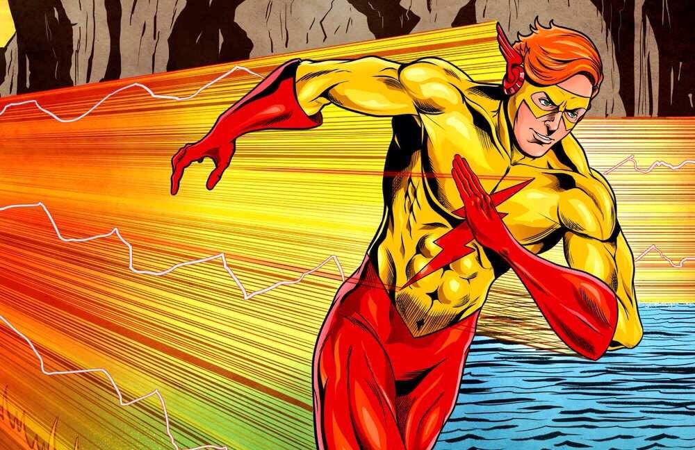 Wally West as Kid Flash in motion