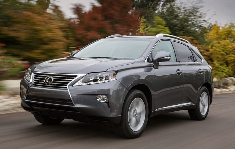 Road shot of gray Lexus RX350 SUV