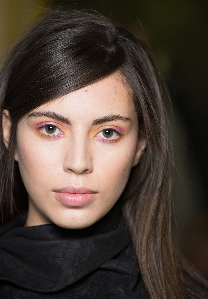 A model is seen backstage prior to the Fashion DNA - Pakistan show