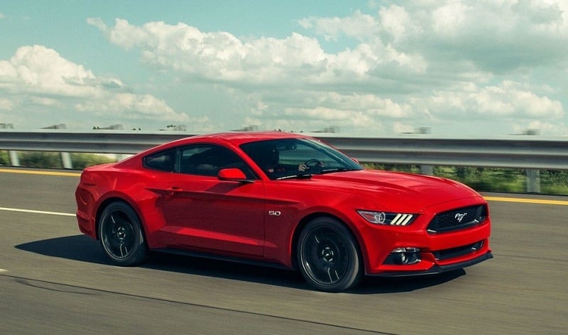 View of 2017 Mustang GT in red
