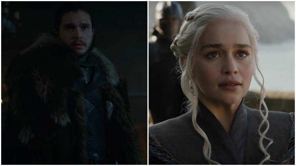 A side-by-side of Jon Snow and Daenerys Targaryen