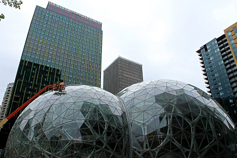 The Amazon Spheres in downtown Seattle