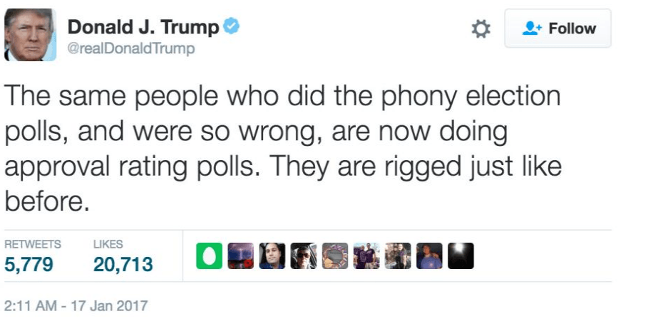 One of Trump's tweets about the polls