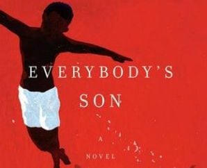 A young boy dances on a red background on the cover of Everybody's Son