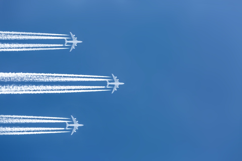 Airplanes in the sky