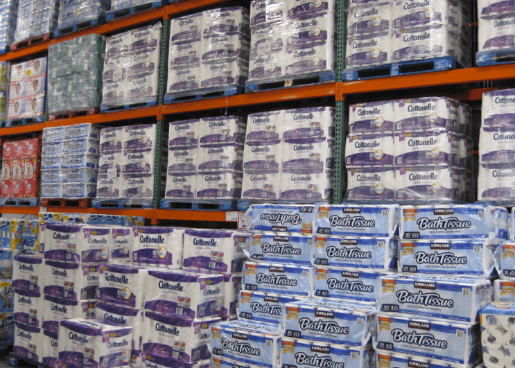 Costco toilet paper wall