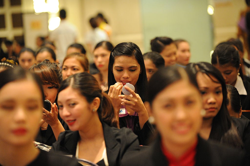 Women prepare for job interviews