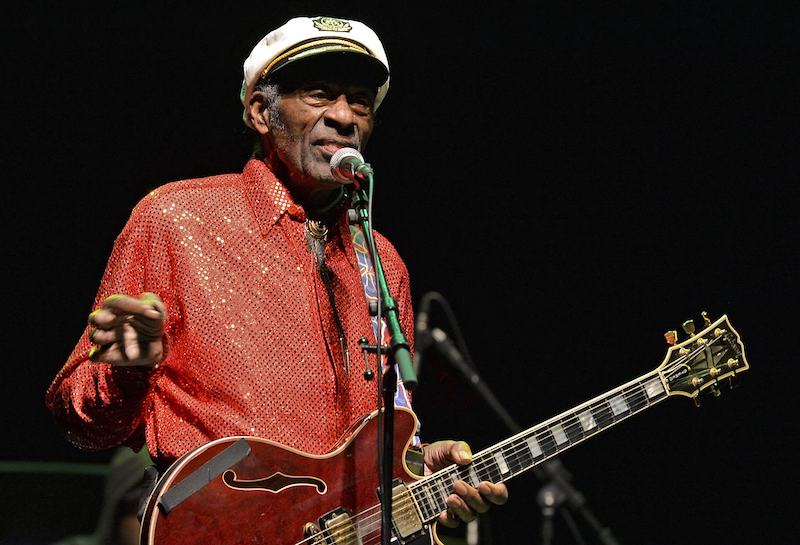 Chuck Berry performs at a concer