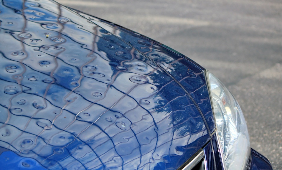 Hail on car