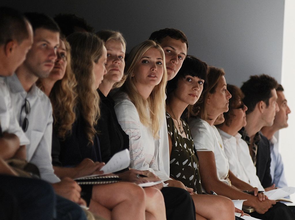 Ivanka Trump and Jared Kushner in seats at a fashion show