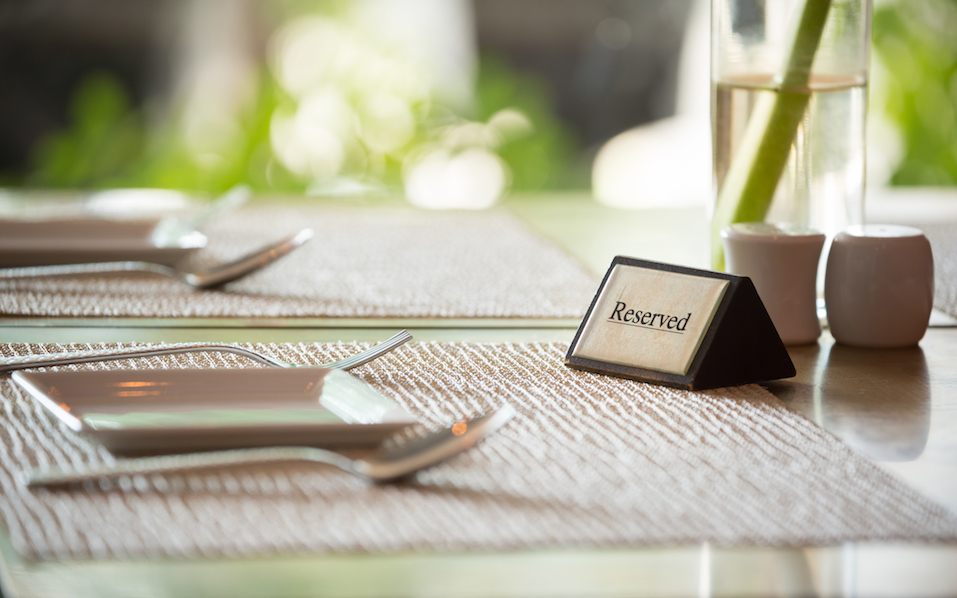 Reserved sign on a table