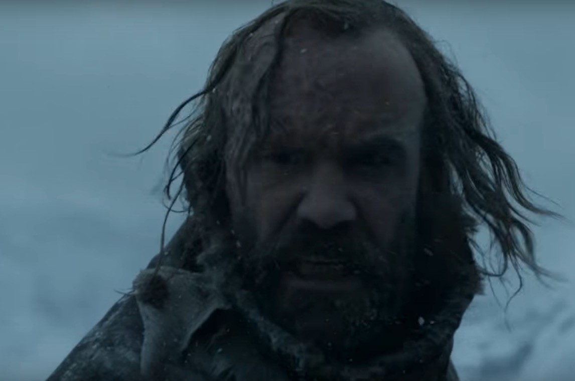 Sandor Clegane in the snow, turning to look over his right shoulder. Sandor Clegane in the snow, turning to look over his right shoulder.