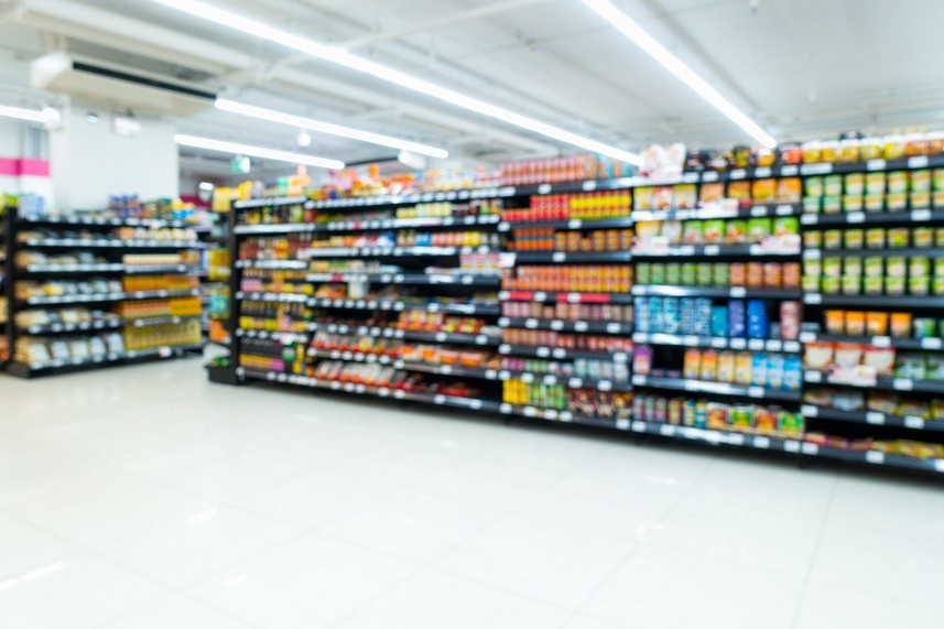 Supermarket goods shelf