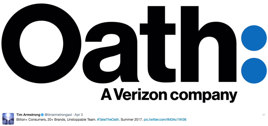 Tweet about Verizon's Oath