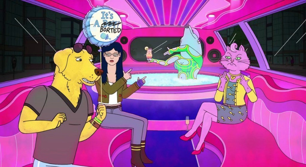 Mr. Peanut Butter, Diana, Sextina Aquafina, and Princess Caroline in a limo with a hot tub. Mr. Peanut Butter, Diana, Sextina Aquafina, and Princess Caroline in a limo with a hot tub.