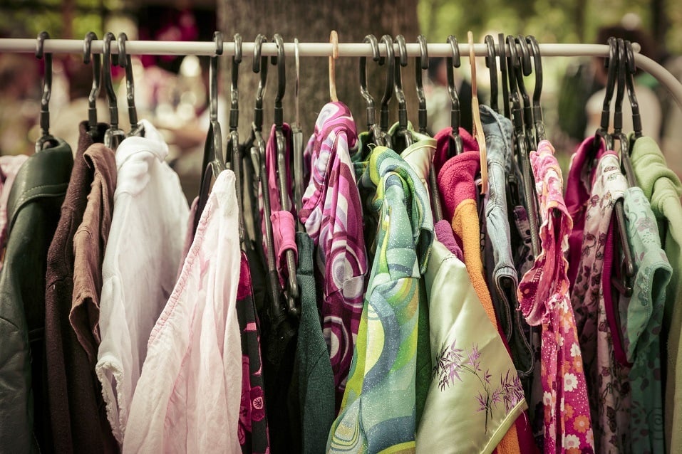 clothes on a rack