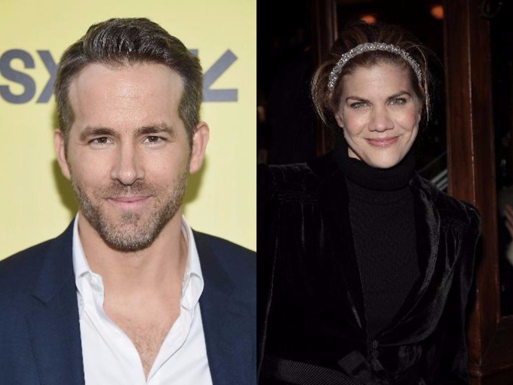 Ryan Reynolds and Kristen Johnson pose for cameras