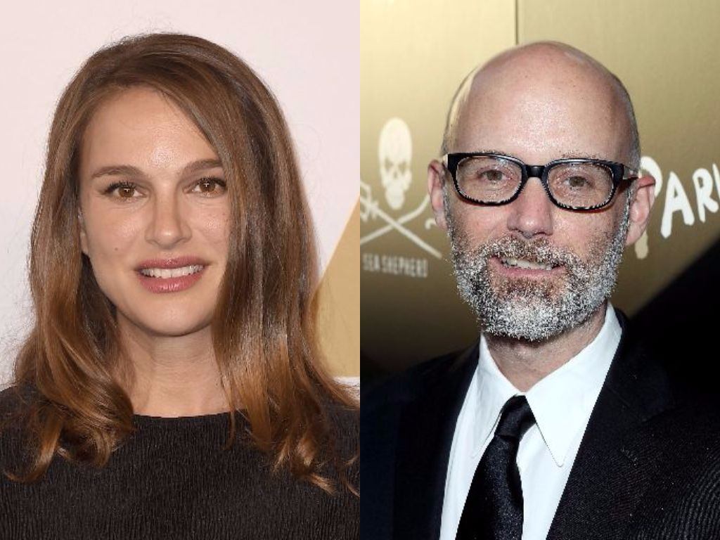 Natalie Portman and Moby smile for the camera