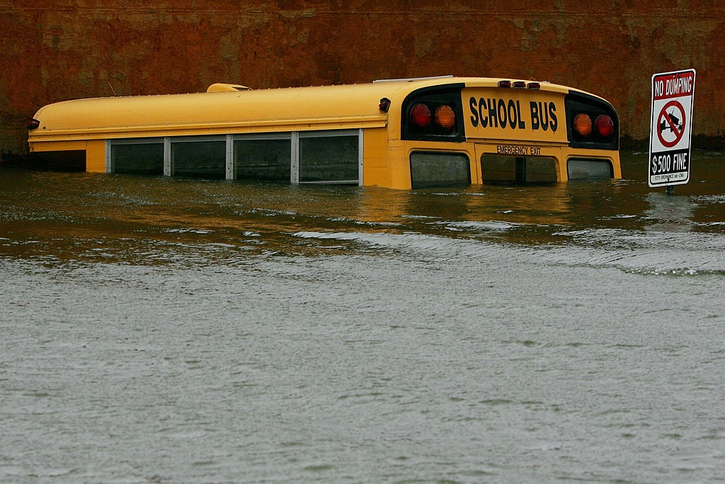 flooded school bus