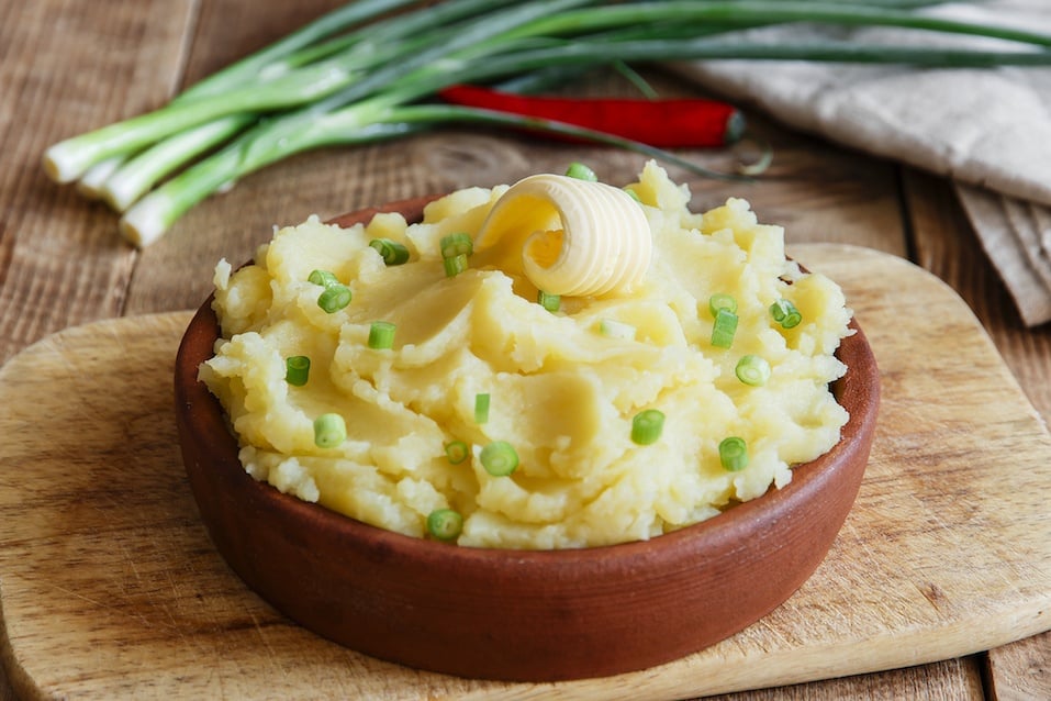 mashed potatoes with butter and green onions mashed potatoes with butter and green onions