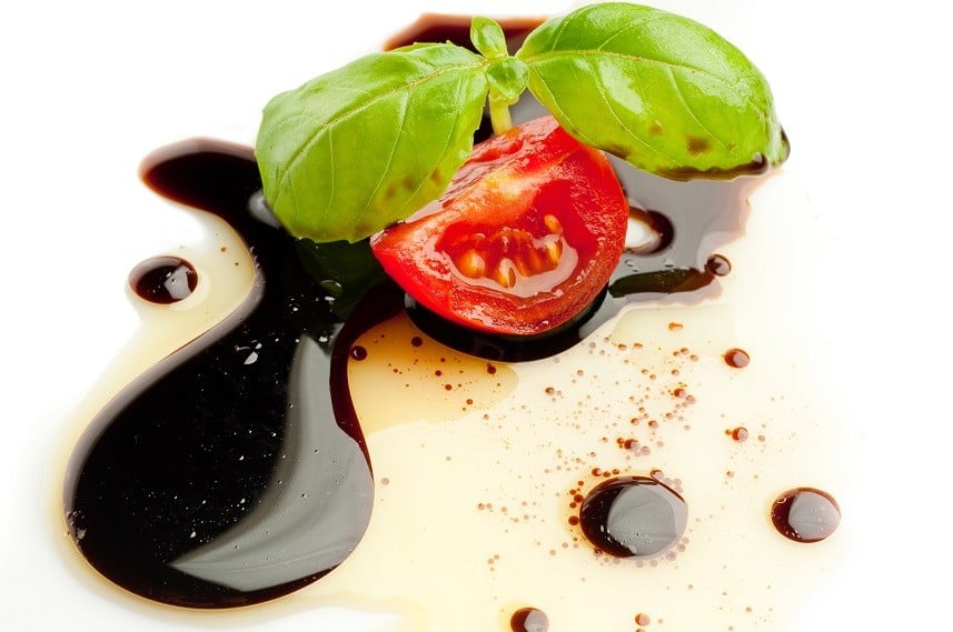 tomato, basil, and vinegar