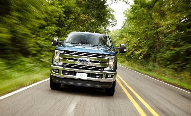 Road shot of '17 Ford F-250 in Lariat trim