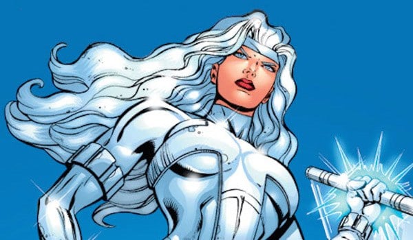 Silver Sable holds up a spear in a Marvel Comics issue
