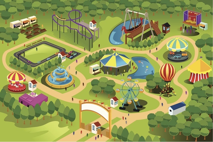 A vector illustration of a map
