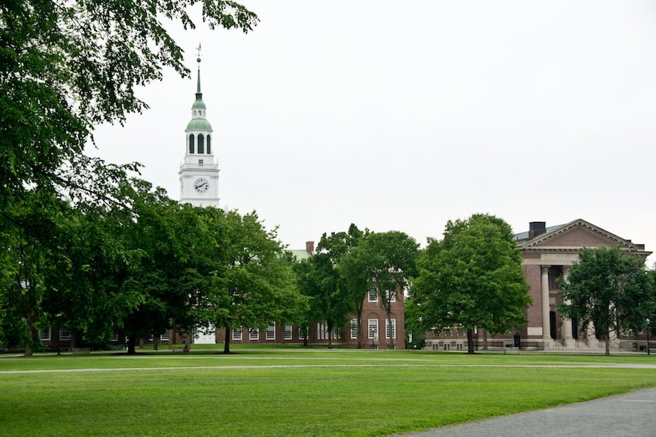 Baker and Rauner Libraries on the Dartmouth College Green