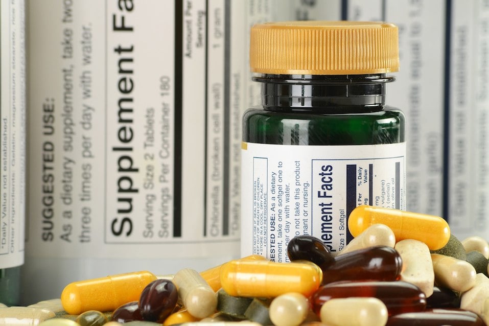 Composition with dietary supplements capsules