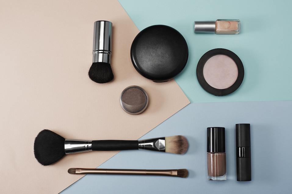 Cosmetic products in studio