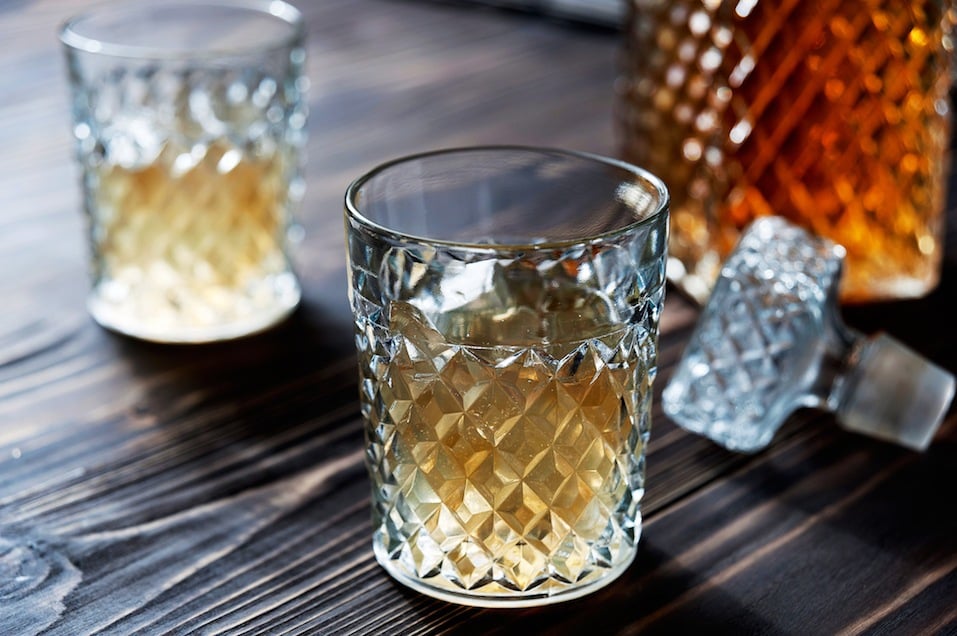 Crystal Decanter. Crystal glasses