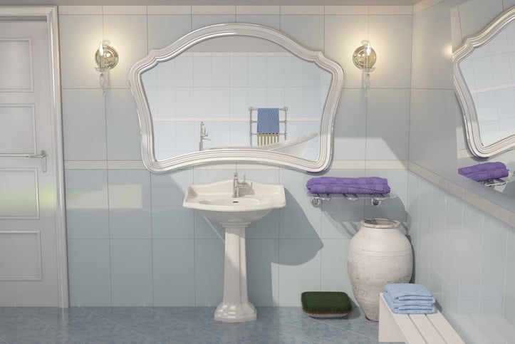Frame a mirror in bathroom