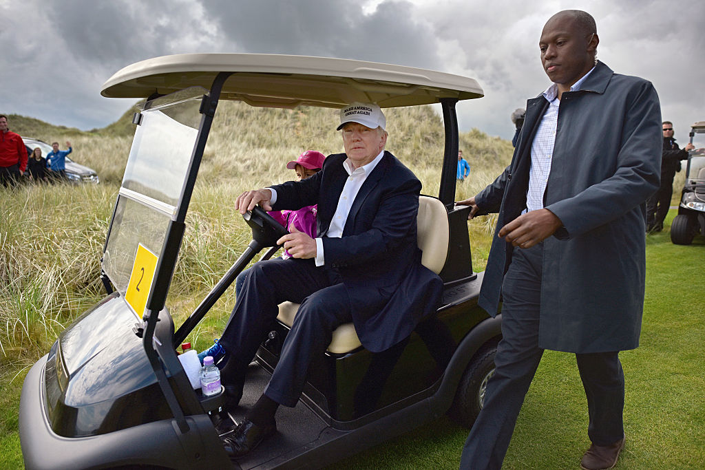 Donald Trump visits Trump International Golf Links