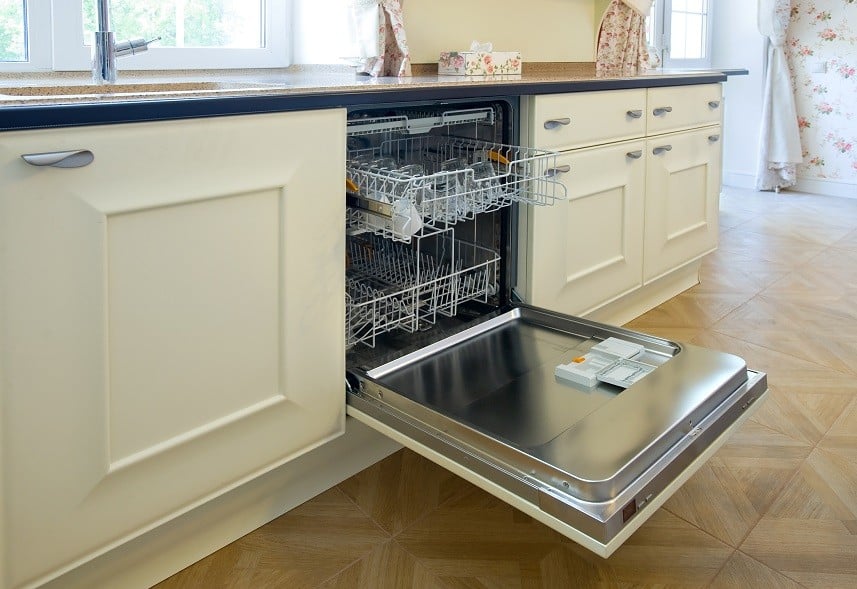 open dishwashing machine