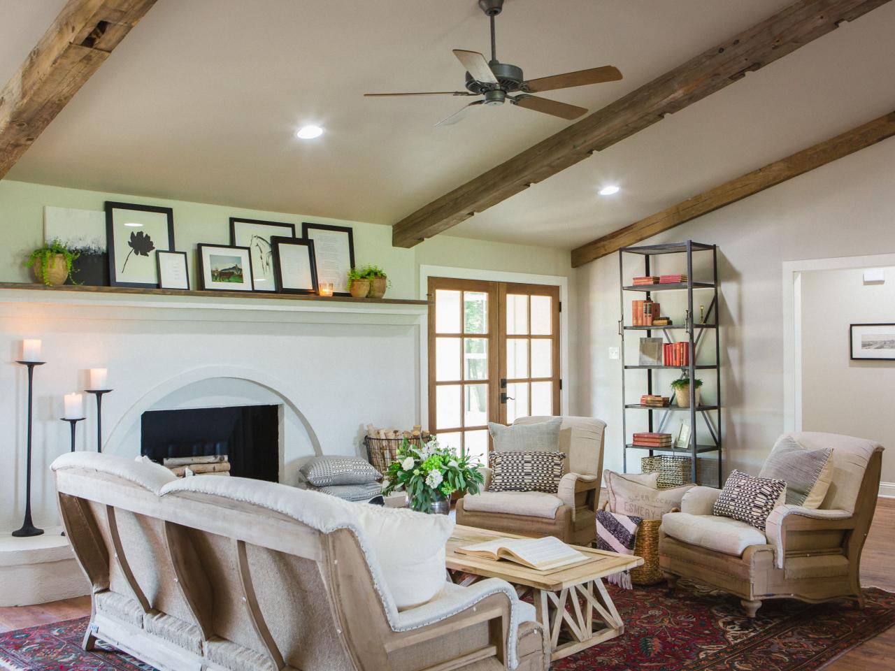 Exposed beams in a home on HGTV's 'Fixer Upper'