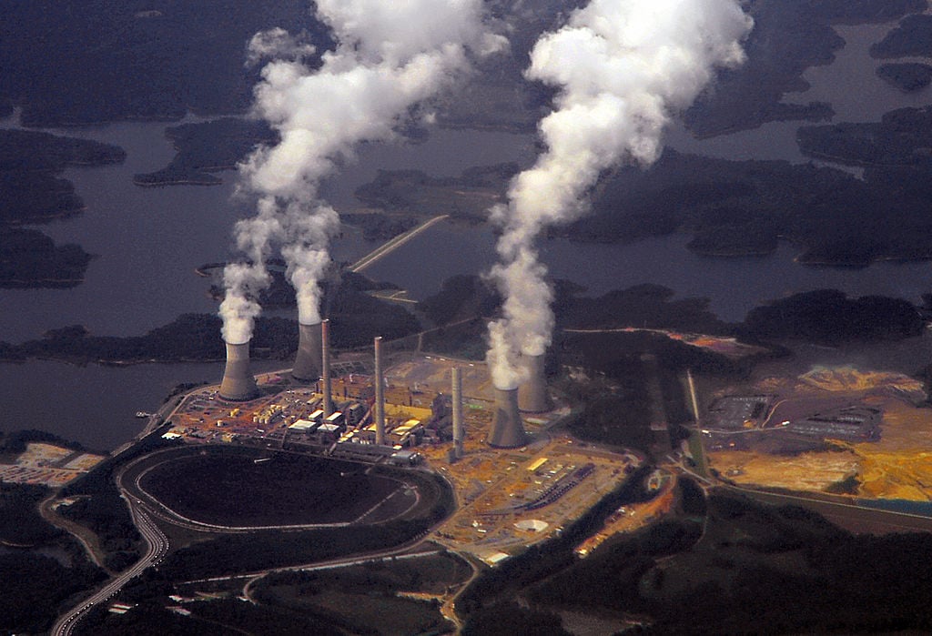 Georgia Power's coal-fired steam-turbine electric generating Plant Bowen in Euharlee, Georgia
